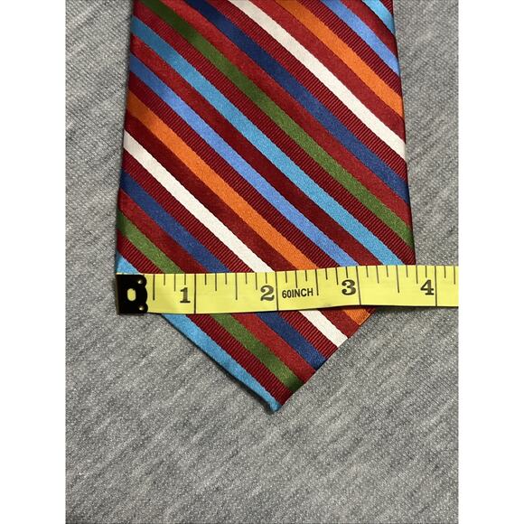 Tommy Hilfiger Men's June Silk Tie Made in USA Striped Rainbow NWT Multicolor - Picture 7 of 7